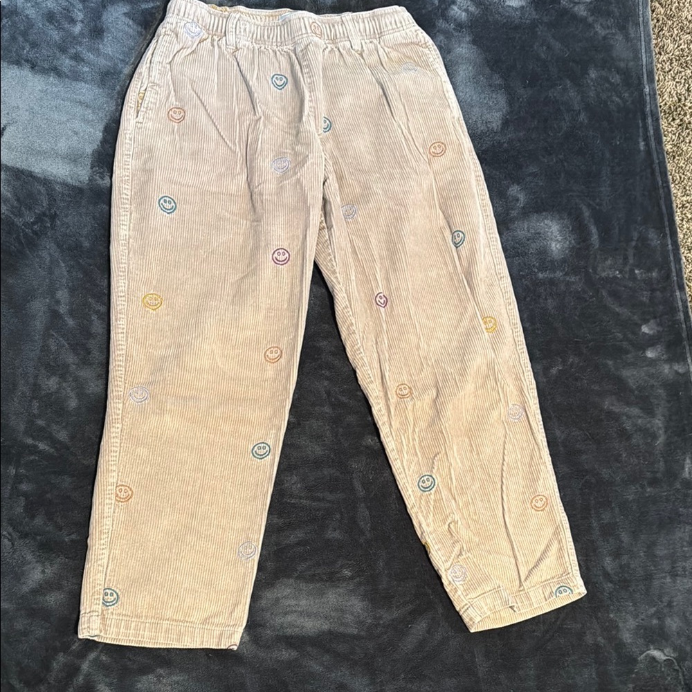 Urban Outfitters Cream Corduroy Pants Relaxed Fit